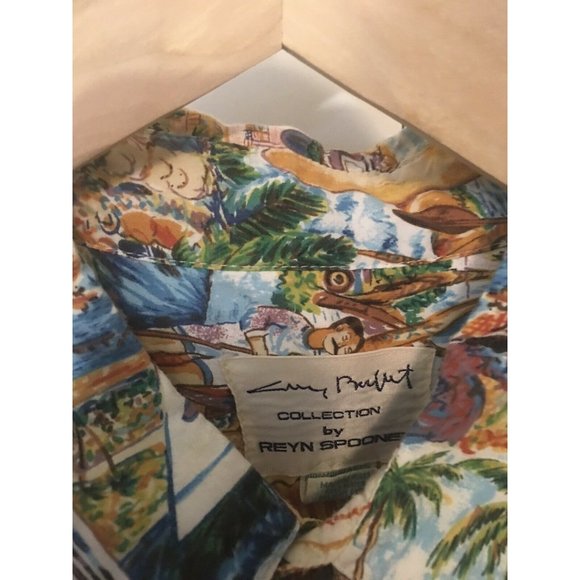 Reyn Spooner Men’s Sz L Guy Buffet Malolo Cruise Ship Port Harbor Hawaiian Shirt - Picture 3 of 9